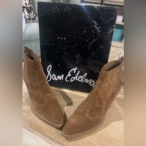 Sam Edelman Winona Brown Hazelnut Ankle Boots 9.5